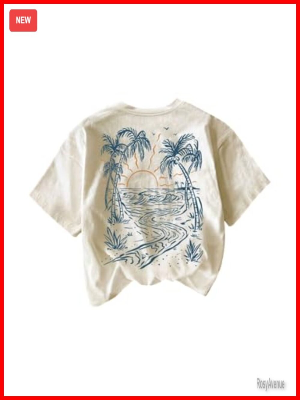 Women's Summer Graphic Tee Tropical Print Short Sleeve Vacation Top